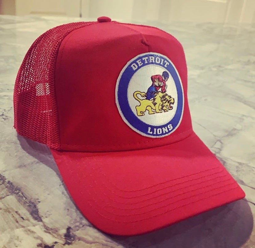 Detroit Lions Red Custom Handmade Hats Hoodies