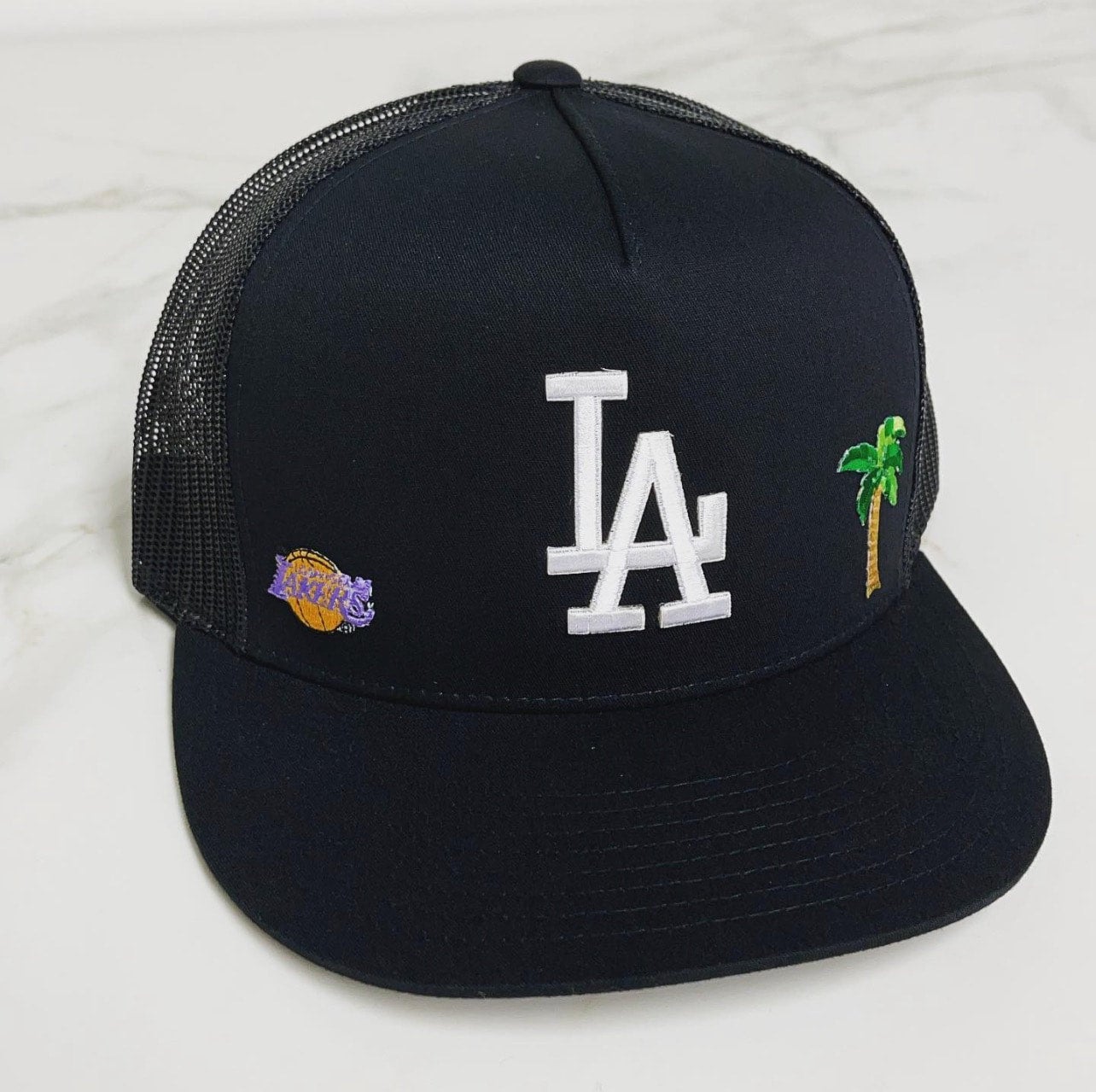 Custom LA Trucker Hat ft Lakers and Palm Tree